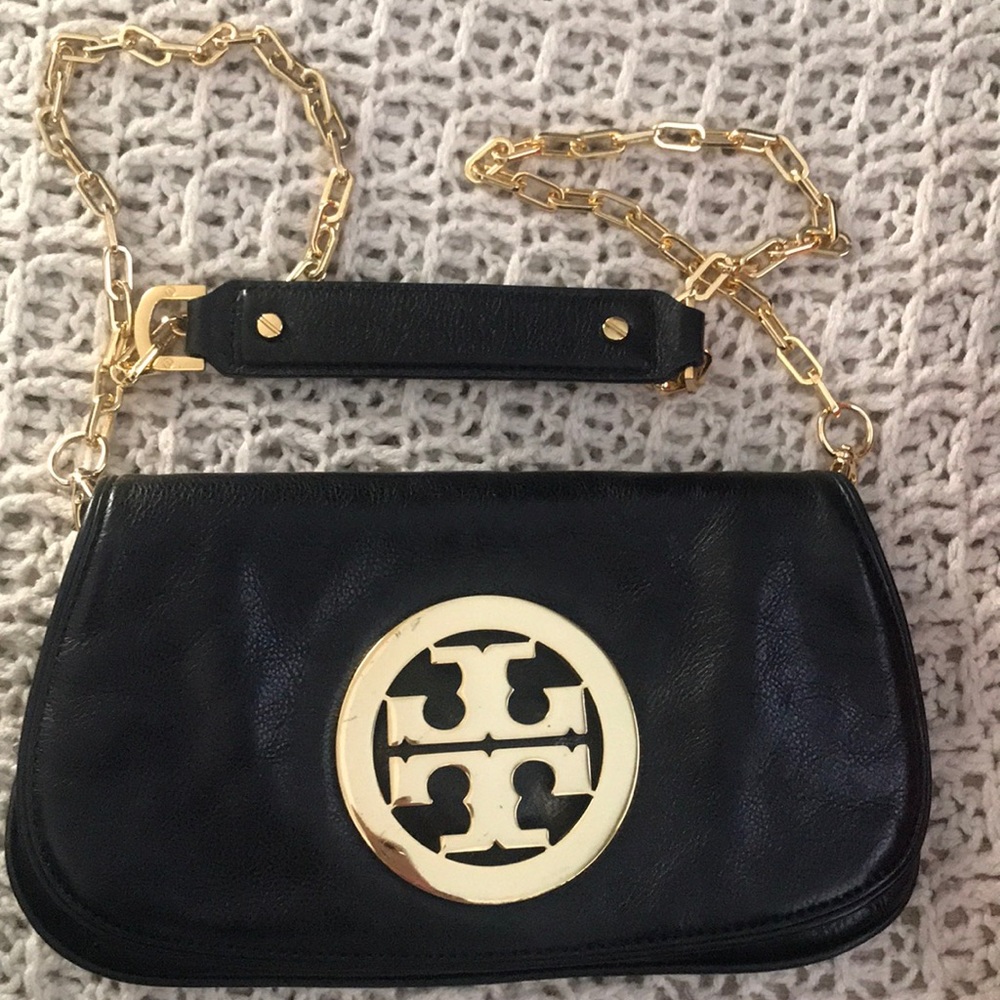 Tory Burch Black Leather Clutch